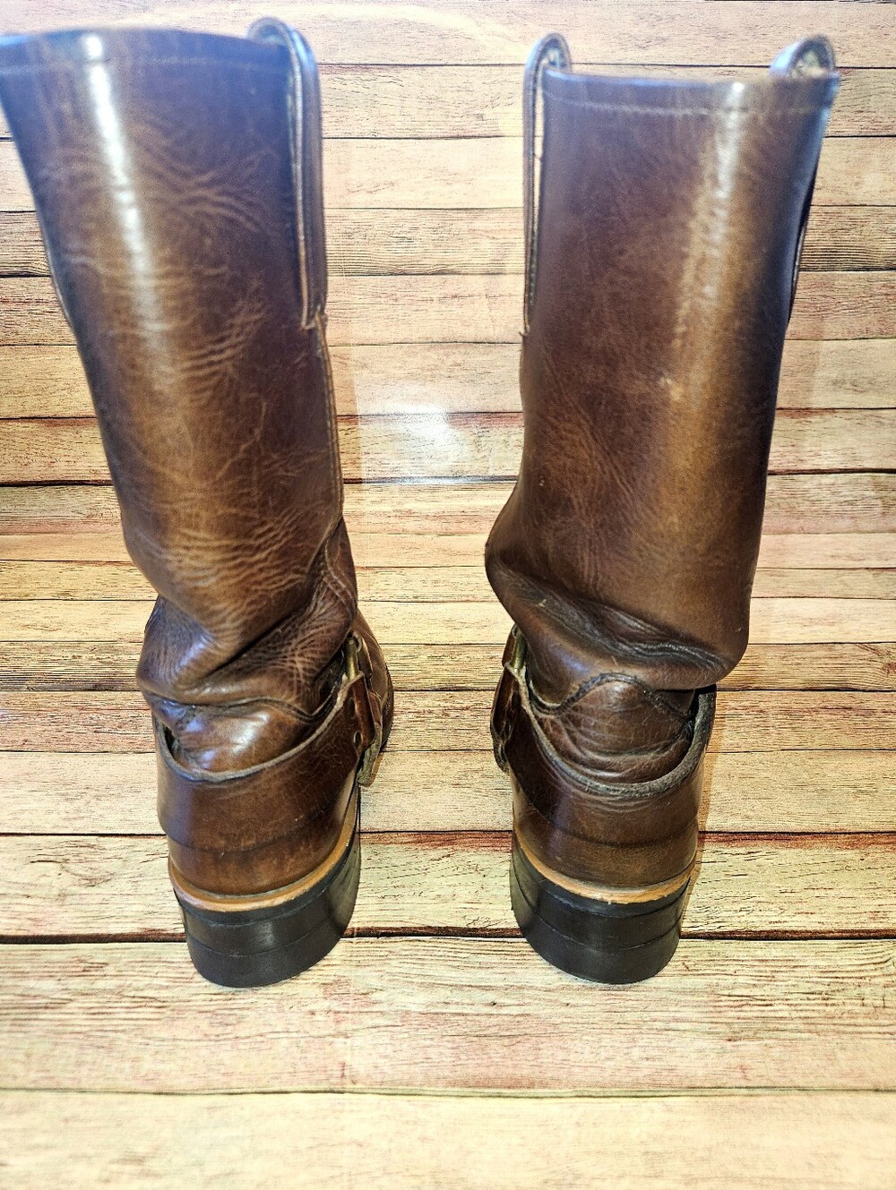 Frye Harness 12R boots rich brown leather - Picture 8 of 15